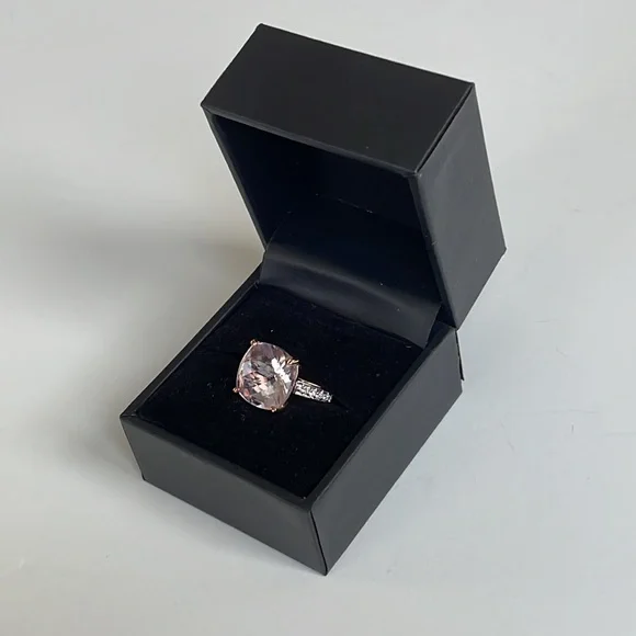 NWT Pink Amethyst/Diamond Rose Gold Ring Size 7 - Picture 10 of 16
